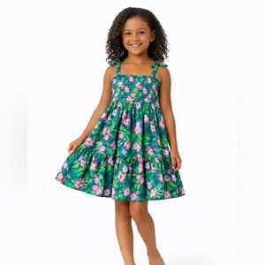Janie and Jack girl THE LEILANI HIBISCUS SMOCKED SUNDRESS size 8